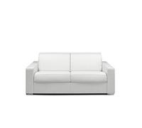 Canape droit cayenne 3 places en simili-cuir blanc 95 x 175 x 87 cm
