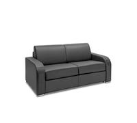 Canape droit cayenne 3 places en simili-cuir gris 175 x 175 x 87 cm