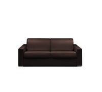 Canape droit cayenne 3 places en simili-cuir marron 95 x 195 x 87 cm