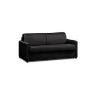 Canape droit cayenne 3 places en simili-cuir noir 178 x 178 x 85 cm