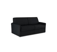 Canape droit cayenne 3 places en simili-cuir noir 198 x 198 x 87 cm