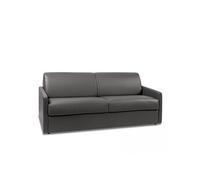 Canape droit cayenne 4 places en simili-cuir gris 160 x 198 x 45 cm