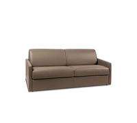 Canape droit cayenne 4 places en simili-cuir marron 160 x 198 x 45 cm