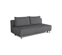 Canapé droit con ible 3 places GINO Tissu Lincoln anthracite Avec coffre L 195 H 89