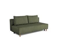 Canapé droit con ible 3 places GINO Tissu Lincoln kaki Avec coffre L 195 H 89 P 91