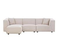 Monroe canapé 3 places + 1 pouf modulable velours côtelé beige
