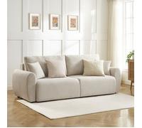 Canapé droit convertible 3 places DANILO velours côtelé beige