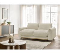 Canapé droit convertible 3 places ERNEST tissu bouclette beige 160x190 BOBOCHIC 160x190 Beige