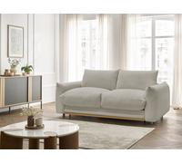 Canapé droit convertible 3 places ERNEST tissu bouclette taupe 160x190 BOBOCHIC 160x190 Taupe