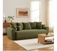 Canapé droit convertible 3 places SOLINE velours côtelé vert