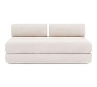 Canapé droit convertible 3 places - Tissu imperméable - Beige clair Gris