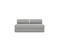 Canapé droit convertible 3 places - Tissu tweed - Gris