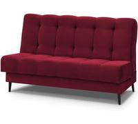 Canapé droit convertible avec Fonction Sommeil - en Velours - 3 places - 195 cm - Nancy - Tissu Kronos 02 - Rouge - Beauty Sofa
