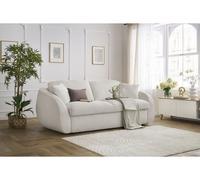 Canapé droit convertible CEZANNE ouverture express tissu bouclette blanc 140x194 BOBOCHIC 3 places 140x194 Blanc