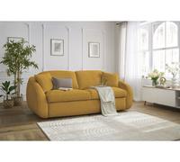 Canapé droit convertible CEZANNE ouverture express tissu lisse jaune 140x194 BOBOCHIC 3 places 140x194 Jaune