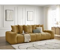 Canapé droit convertible coffre ANAKIN tissu texturé jaune BOBOCHIC 3 places Jaune