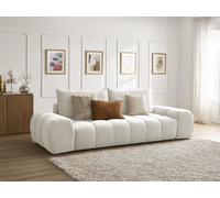Canapé droit convertible coffre EVEREST tissu texturé blanc BOBOCHIC 3 places Blanc
