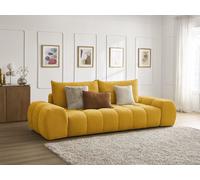 Canapé droit convertible coffre EVEREST tissu texturé jaune BOBOCHIC 3 places Jaune
