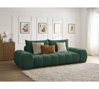 Canapé droit convertible coffre EVEREST tissu texturé vert BOBOCHIC 3 places Vert