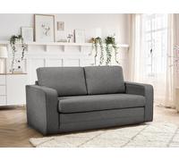 Canapé droit convertible déplimousse COME tissu chiné gris foncé BOBOCHIC 2 places Gris foncé