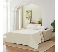 Canapé droit convertible express ROYAL 3 places velours côtelé beige