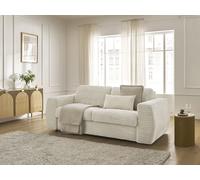 Canapé droit convertible HUGO ouverture express gros côtelé beige 160x190 BOBOCHIC 3 places 160x190 Beige