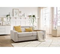 Canapé droit convertible MONACO ouverture express velours côtelé beige 140x190 BOBOCHIC 3 places 140x190 Beige