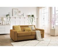 Canapé droit convertible MONACO ouverture express velours côtelé jaune 160x190 BOBOCHIC 3 places 160x190 Jaune