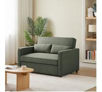 Canapé droit convertible NEVA 2 places tissu vert