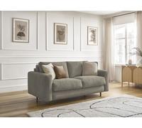 Canapé droit convertible NOUVEAU COCOONE ouverture express tissu bouclette taupe 140x200 BOBOCHIC 3 places 140x200 Taupe