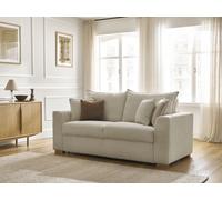 Canapé droit convertible ouverture express AUGUSTIN tissu texturé beige 140x200 BOBOCHIC 3 places 140x200 Beige