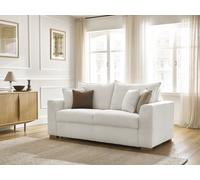 Canapé droit convertible ouverture express AUGUSTIN tissu texturé blanc 140x200 BOBOCHIC 3 places 140x200 Blanc