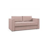 Canape droit Dunlopillo 3 places en simili-cuir rose 120 x 197 x 90 cm