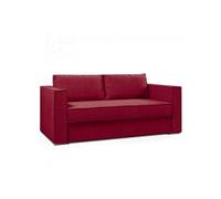 Canape droit Dunlopillo 3 places en simili-cuir rouge 140 x 197 x 90 cm