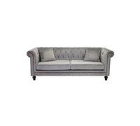 Canape droit ebuy24 3 places en velours gris 217 x 217 x 80 cm Gris G