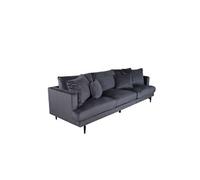Canape droit ebuy24 3 places en velours gris 255 x 255 x 66 cm