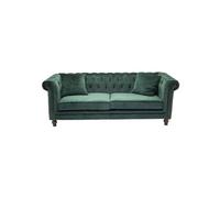 Canape droit ebuy24 3 places en velours vert 217 x 217 x 80 cm