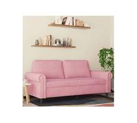 Canape droit [en.casa] 2 places en velours rose 77 x 172 x 80 cm