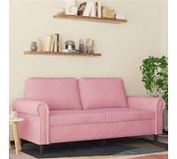Canape droit [en.casa] 2 places en velours rose 77 x 172 x 80 cm