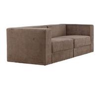 Canape droit en.casa 3 places en lin marron 238 x 238 x 70 cm Marron G