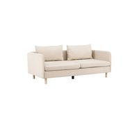 Canape droit en.casa 3 places en polyester beige 197 x 197 x 83 cm
