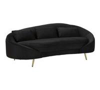 Canape droit [en.casa] 3 places en polyester noir 84 x 185 x 68 cm