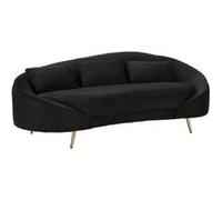 Canape droit en.casa 3 places en polyester noir 84 x 185 x 68 cm Noir G