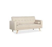 Canape droit en.casa 3 places en tissu beige 75 x 186 x 89 cm