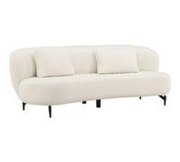 Canape droit en.casa 3 places en tissu blanc 224 x 224 x 80 cm Blanc G