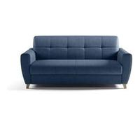 Generique Canapé convertible 3 places SKY - Tissu bleu - Matelas 14 cm - 192x100x88 cm