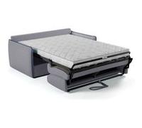 canapé convertible express - agathe - tissu gris - liseré bleu - 175 x 100 x 87 cm