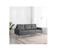 vidaXL Canapé à 3 places Gris clair Tissu