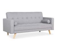Canape droit en.casa 3 places en tissu gris 75 x 186 x 89 cm Gris G