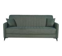 Generique Canapé convertible ENZO 3 places tissu vert foncé 2 coussins avec coffre 211 x 92 x 98 cm
